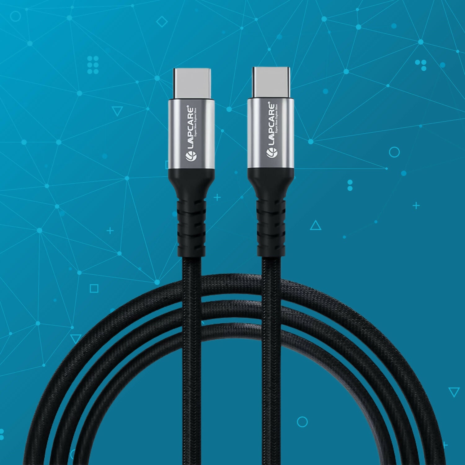 Lapcare Tough Maax USB Type-C to Type-C Braided Charging Cable with 65W Support