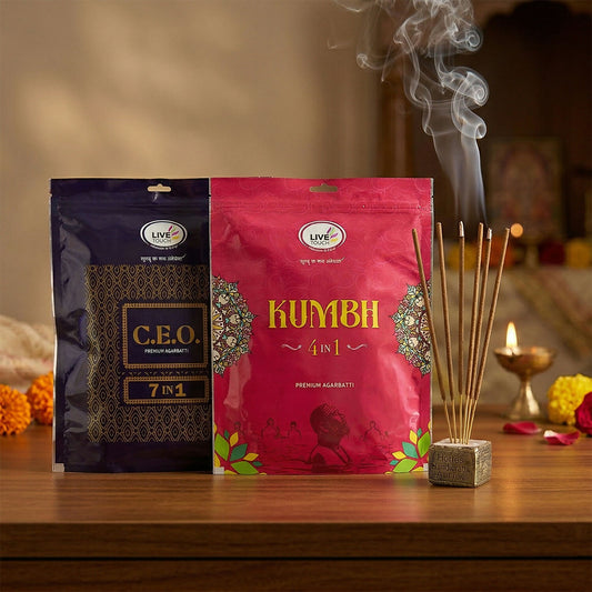 C.E.O. & Kumbh Premium Agarbatti Combo Jumbo Family Pack (2 Packs of 500gm)