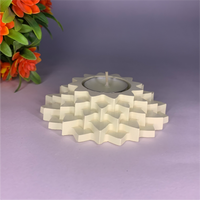 Handmade Flower 4-Step Diya – Ivory | Layered Tealight Holder for Diwali, Pooja & Home Décor | Unique Festival Gift Item