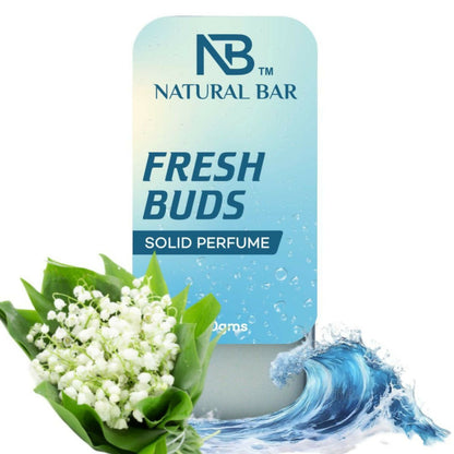 Natural Bar Fresh Buds Solid Perfume | Alcohol Free Cologne for Men & Women | Strong & Lasting Fragrance | Gifting Set for Him & Her