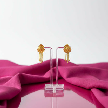 Nice 3 Line Golden Earrings for Women & Girls – Traditional Fancy Gift