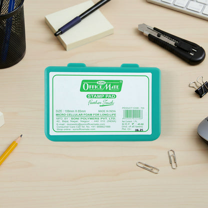 Premium Green Stamp Pad with High-Quality Ink & Microcellular Foam – (108 × 65 mm)