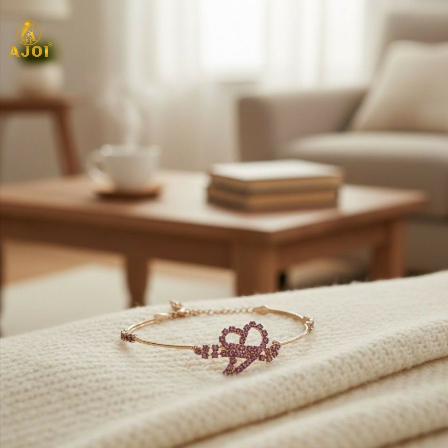 Premium Rose Gold Plated Heart & Infinity Crystal Bracelet for Women