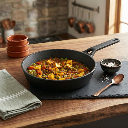 Cooking vegetables in cast iron skillet