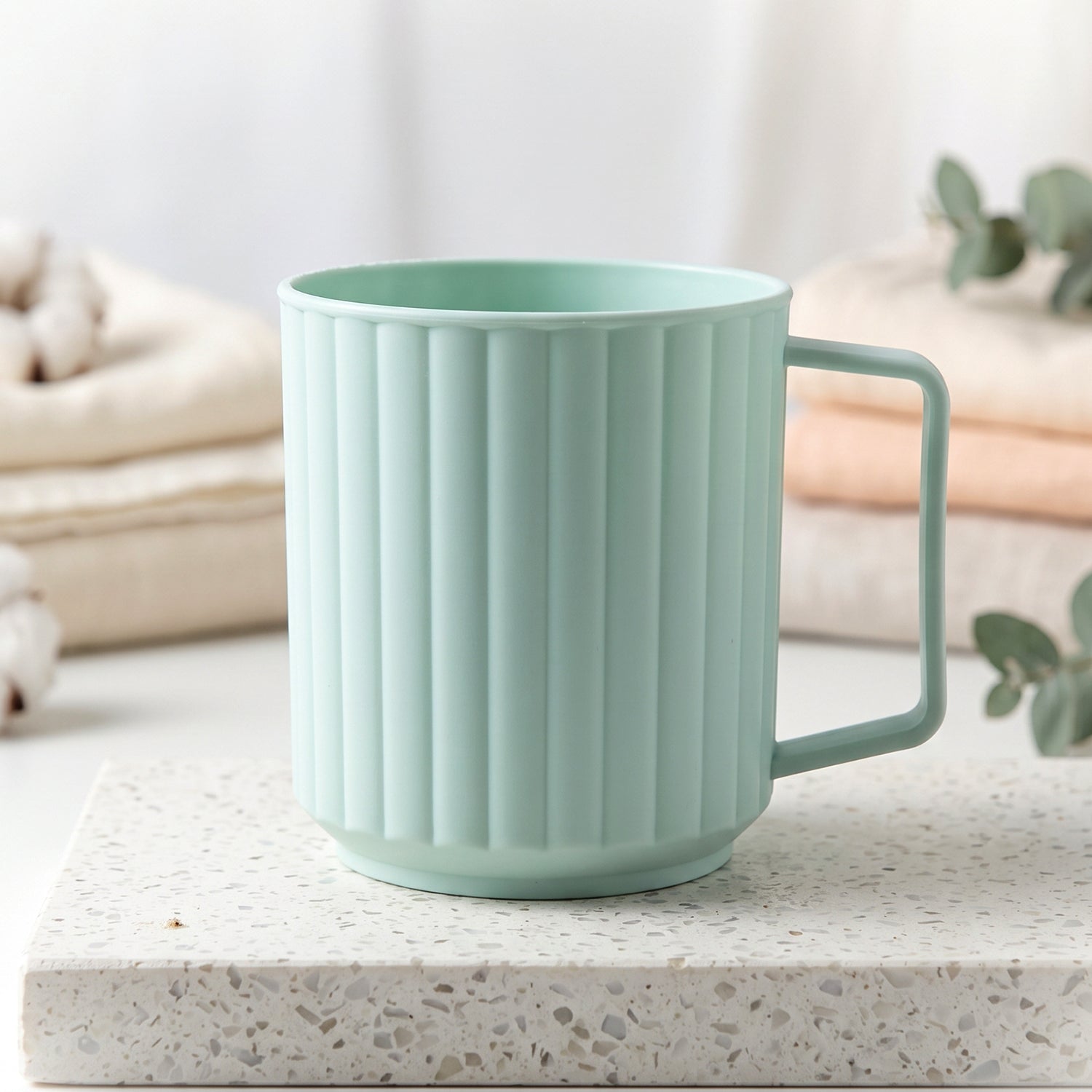 Unbreakable Plastic Drinking Mug with Handle for Coffee Tea and Milk (1 Pc)