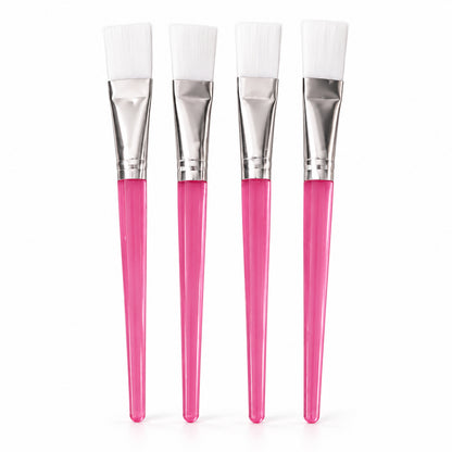 Flat Face Mask Brush Set for Even Skincare Application at Home and Salon (4 Pc)