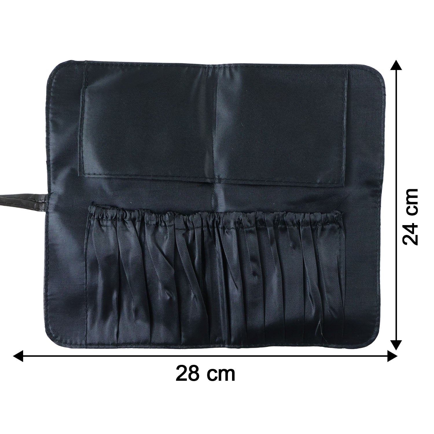Size reference for foldable makeup brush organizer bag