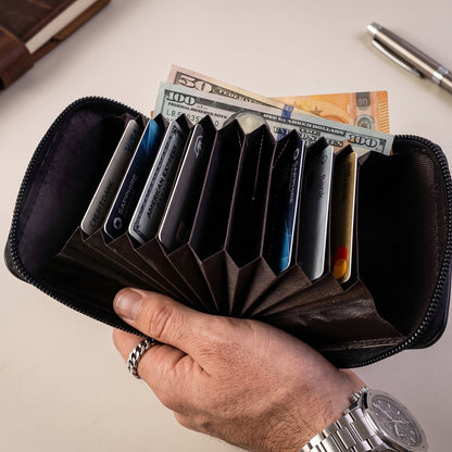 Premium Zip-Around Card Holder Wallet (1 Pc)