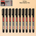 Black Permanent Marker Pens – 10 Pc Set for Precise Office Writing