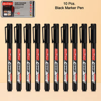 Office Mate OHP/CD DVD Black Marker Pen – 10 Pc Permanent Writing Set