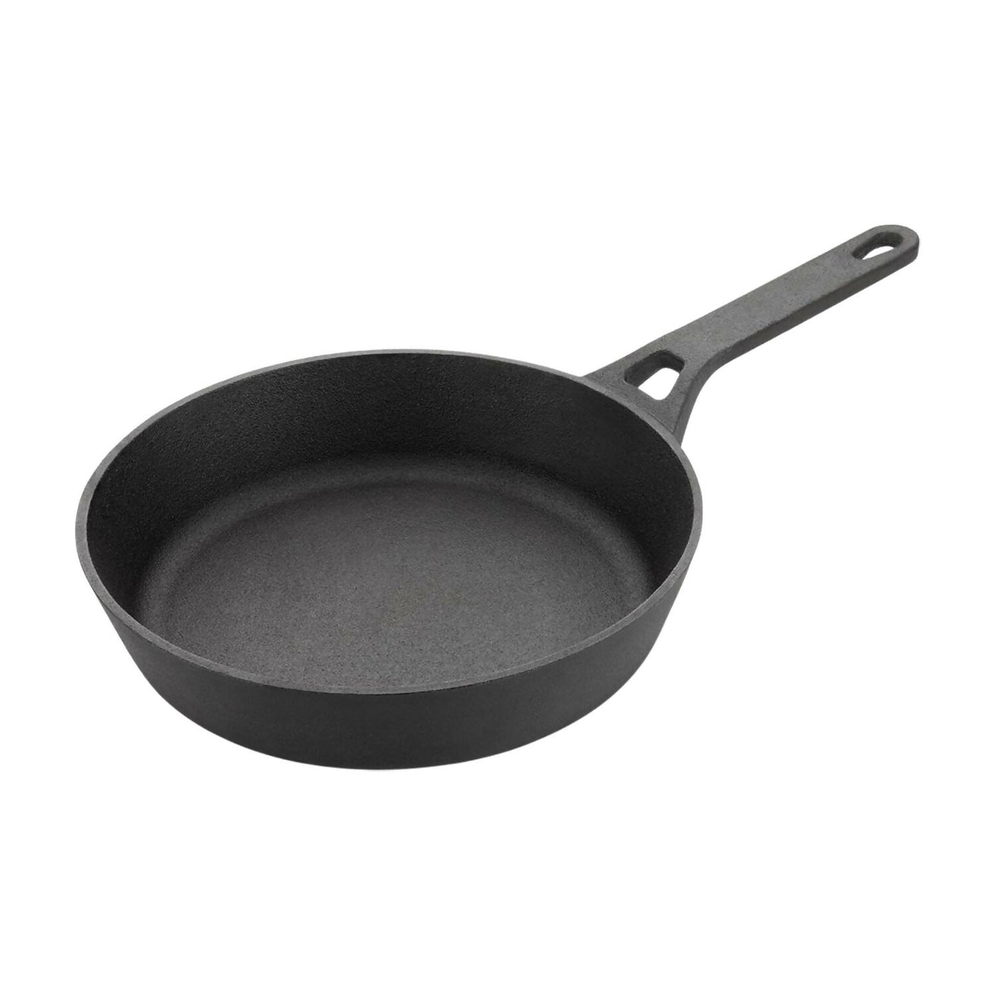 Pre-seasoned cast iron fry pan on stove