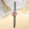 Women’s Silver Bracelet Watch – Elegant Pink Dial and Chain Strap