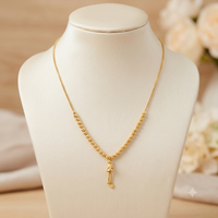 Traditional Gold Tone Beaded Pendant Chain Necklace Ethnic Jewellery for Women