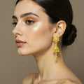 Lightweight Gold Plated Triangle Jhumka – Elegant Drop Chains Design