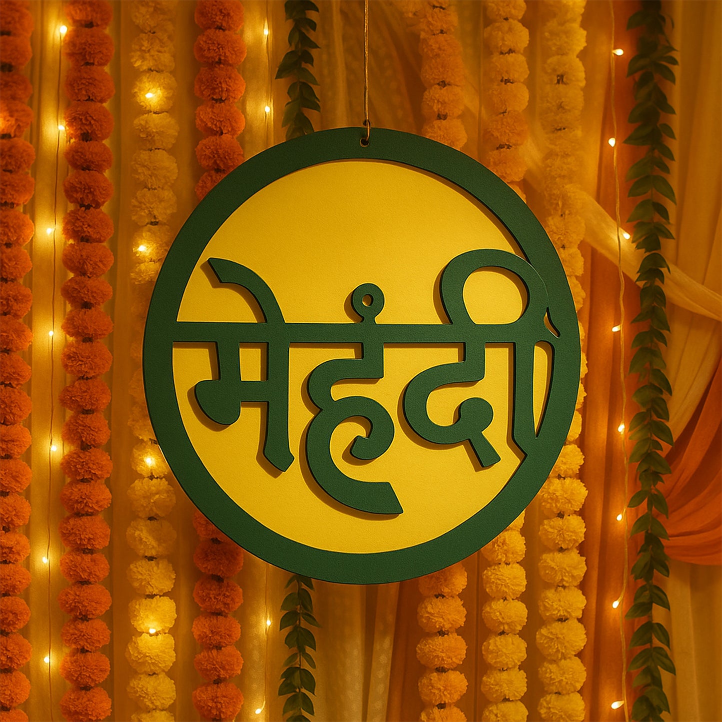 Mehndi Ceremony Wall Hanging / Backdrop Sign Name Plate (1 Pc)