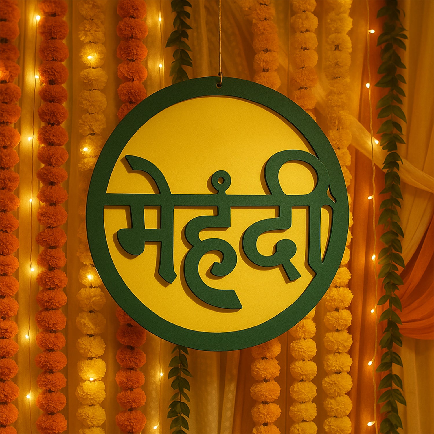 Mehndi Ceremony Wall Hanging / Backdrop Sign Name Plate (1 Pc)