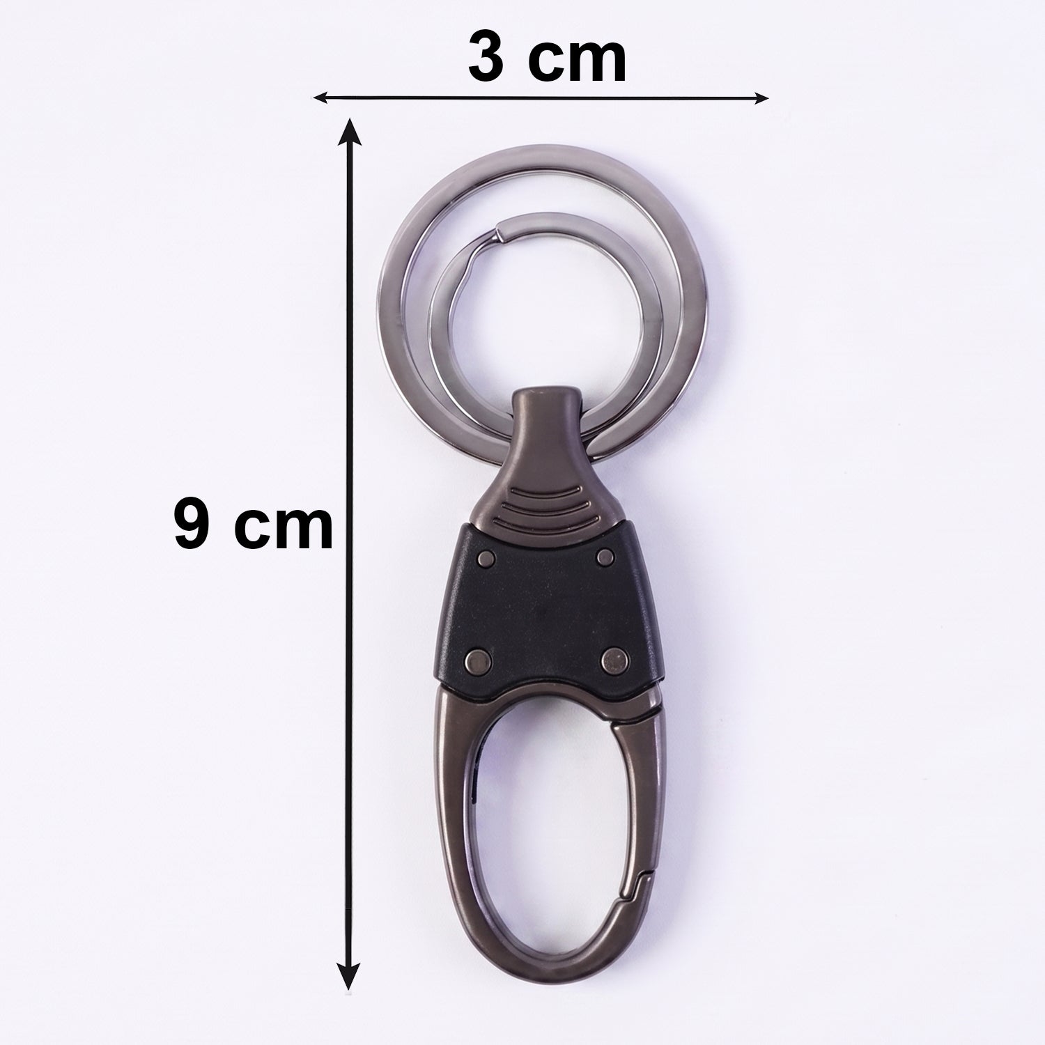 Premium Dual Ring Metal Key Holder with Rotating Swivel (1 Pc)