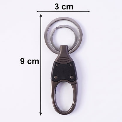 Premium Dual Ring Metal Key Holder with Rotating Swivel (1 Pc)