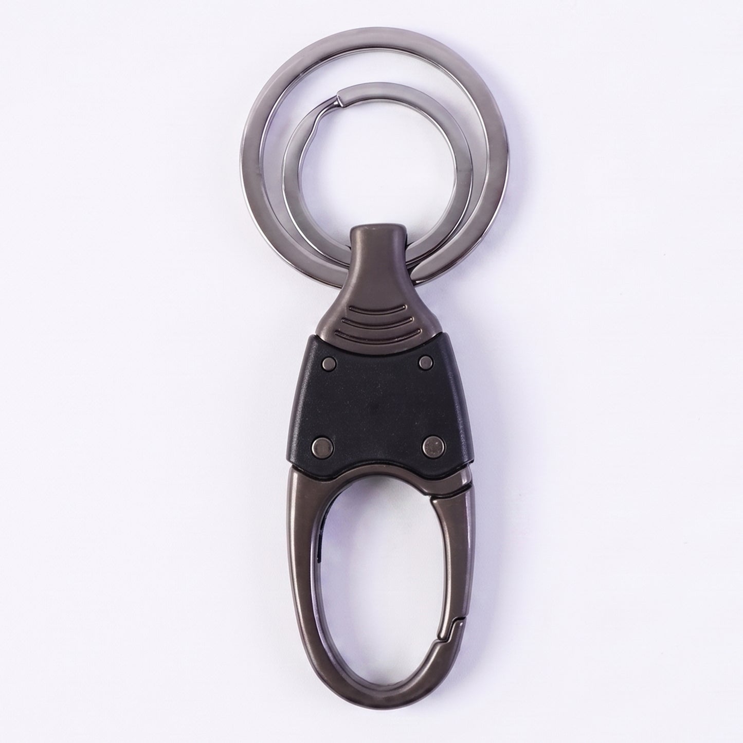 Premium Dual Ring Metal Key Holder with Rotating Swivel (1 Pc)