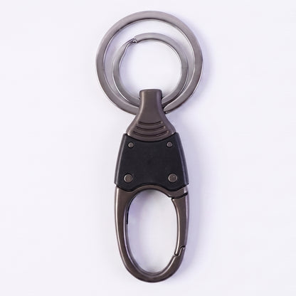 Premium Dual Ring Metal Key Holder with Rotating Swivel (1 Pc)