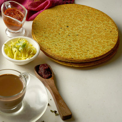 Crispy Khakhra crackers displayed, ideal for a light and flavourful snack.