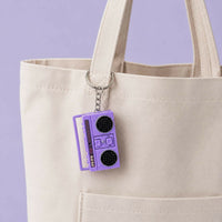 Mini Voice Recorder Keychain Retro Radio Style Reusable Sound Keyring (Random Color)