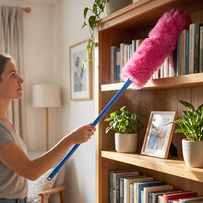 Adjustable Dust Brush – Extendable Handle, Microfiber Head | Garth