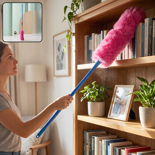Adjustable Dust Brush – Extendable Handle, Microfiber Head | Garth