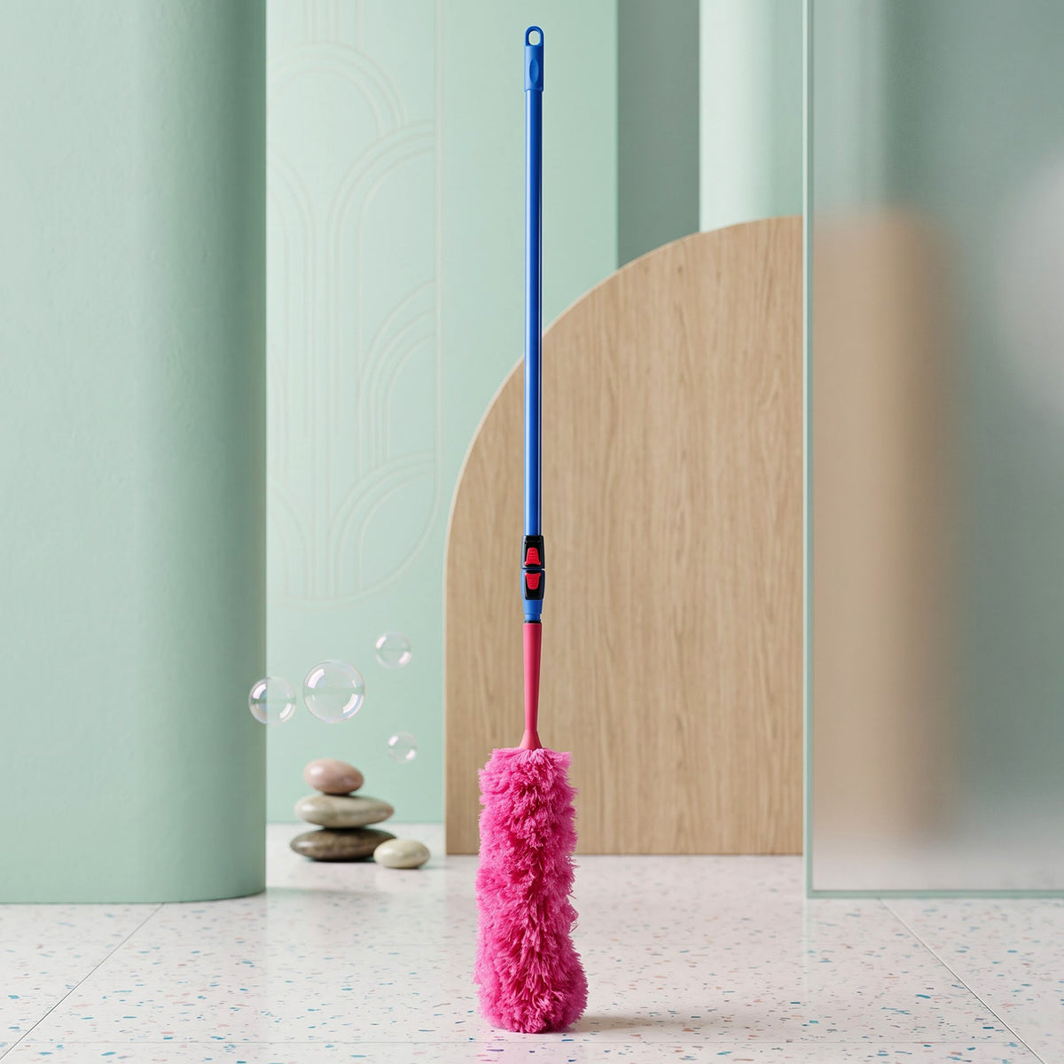 Adjustable Dust Brush – Extendable Handle, Microfiber Head | Garth