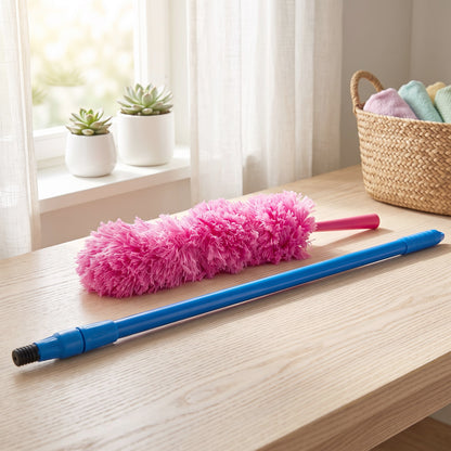 Adjustable Dust Brush – Extendable Handle, Microfiber Head | Garth