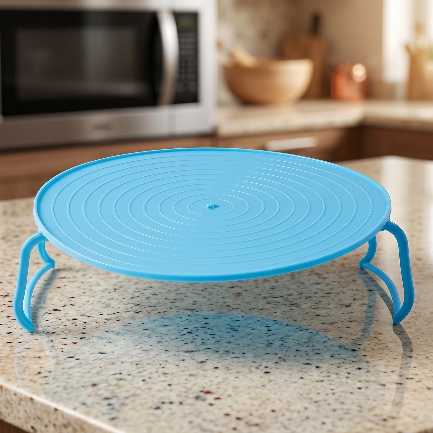 Durable kitchen serving tray with non-slip base