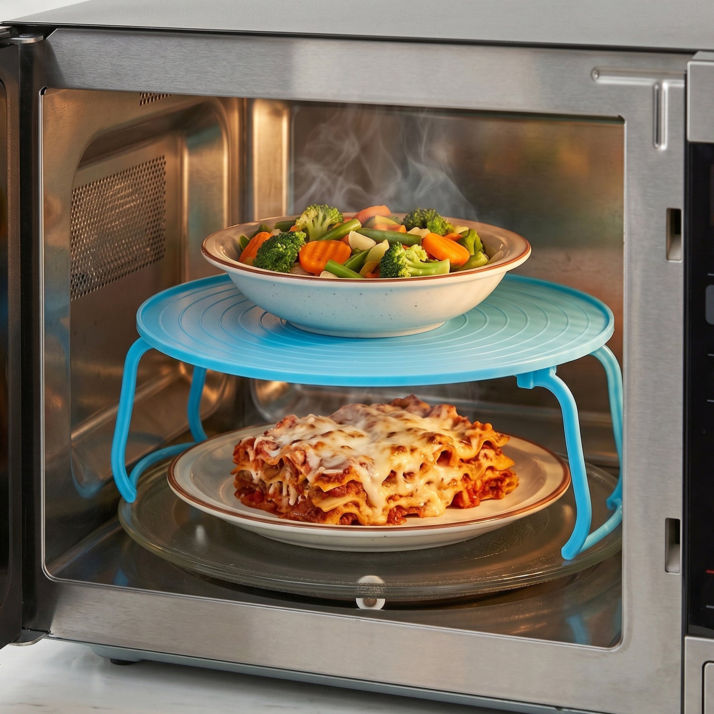 Microwave-safe food heating accessory tray