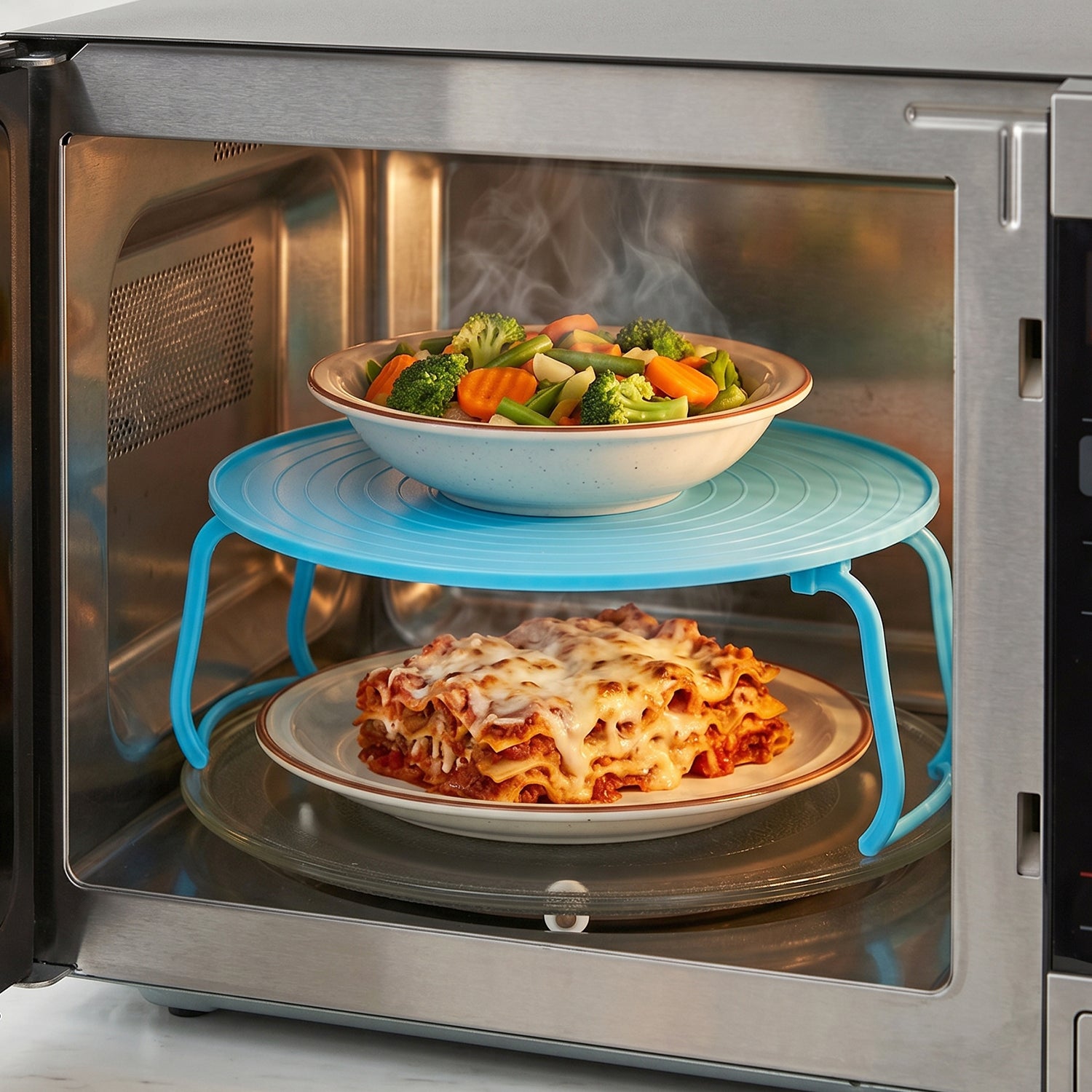 Microwave-safe food heating accessory tray