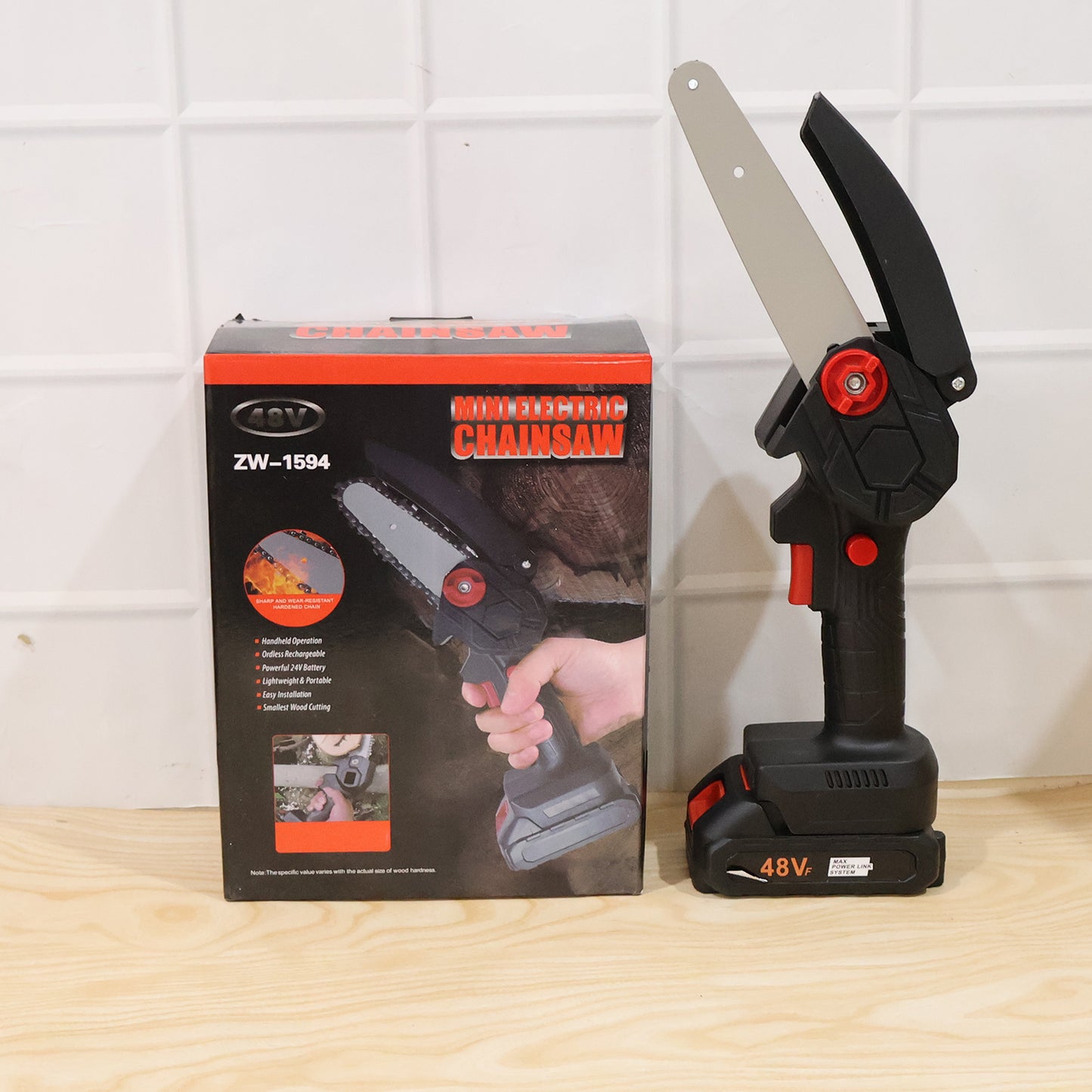 Mini Cordless Electric Chainsaw 48V with 18cm Blade