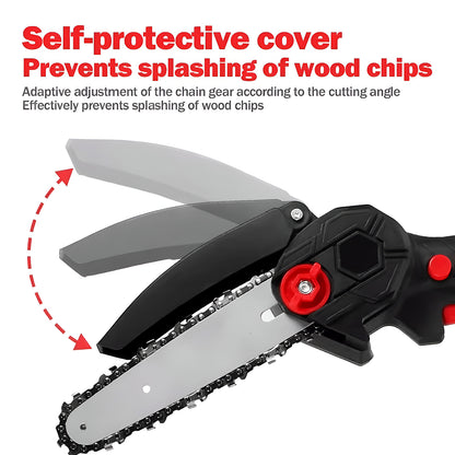 Cordless Mini Electric Chainsaw with Rechargeable Battery (1 Set)