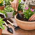 Garden Hand Tool Set of 3 with Trowel Shovel and Rake (3 Pc)