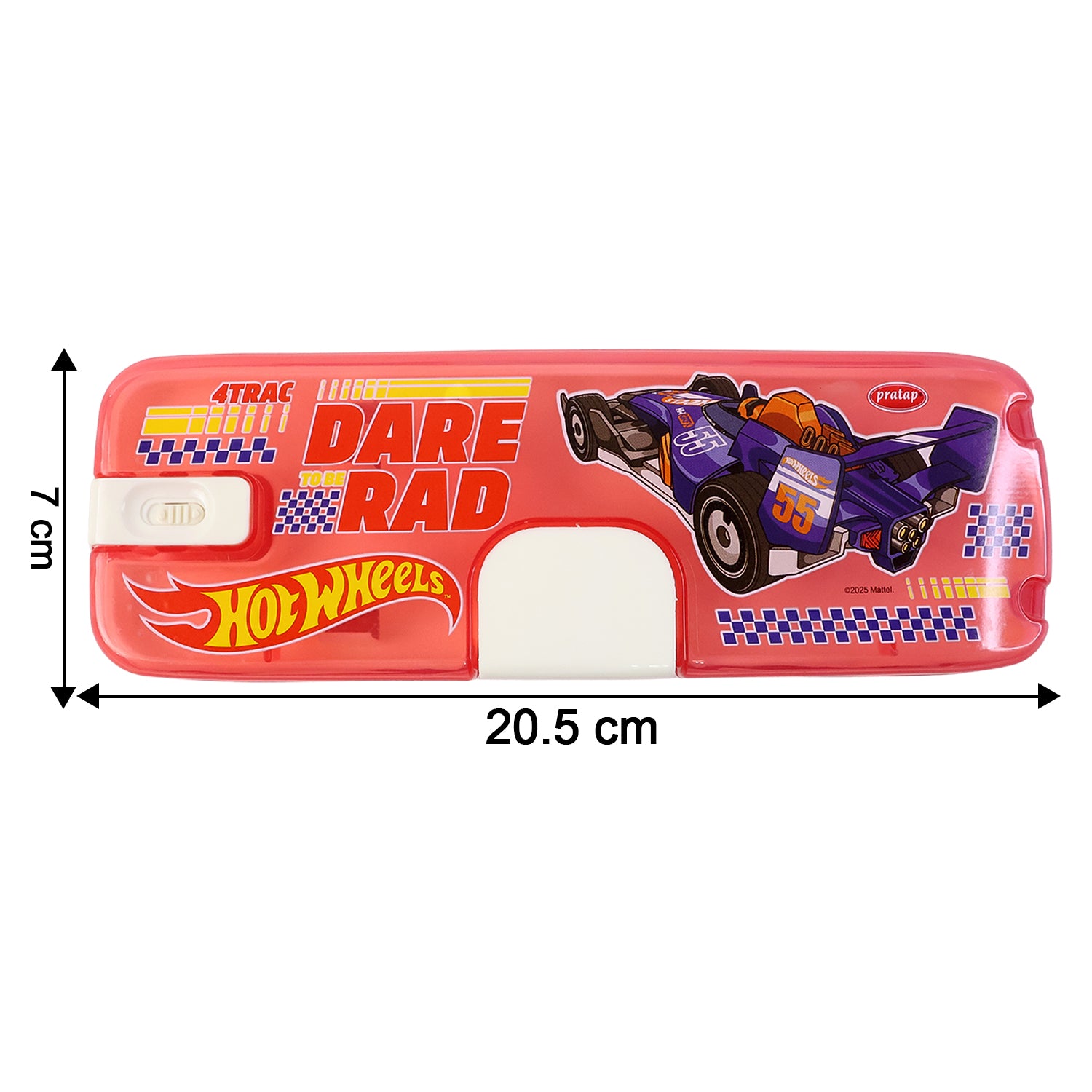 Plastic Pencil Box with LED Light & Cartoon Print (1 Pc)