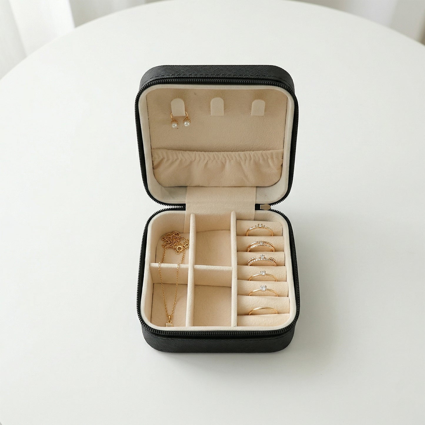 Mini PU Leather jewellery Box for Travel & Storage (1 Pc)