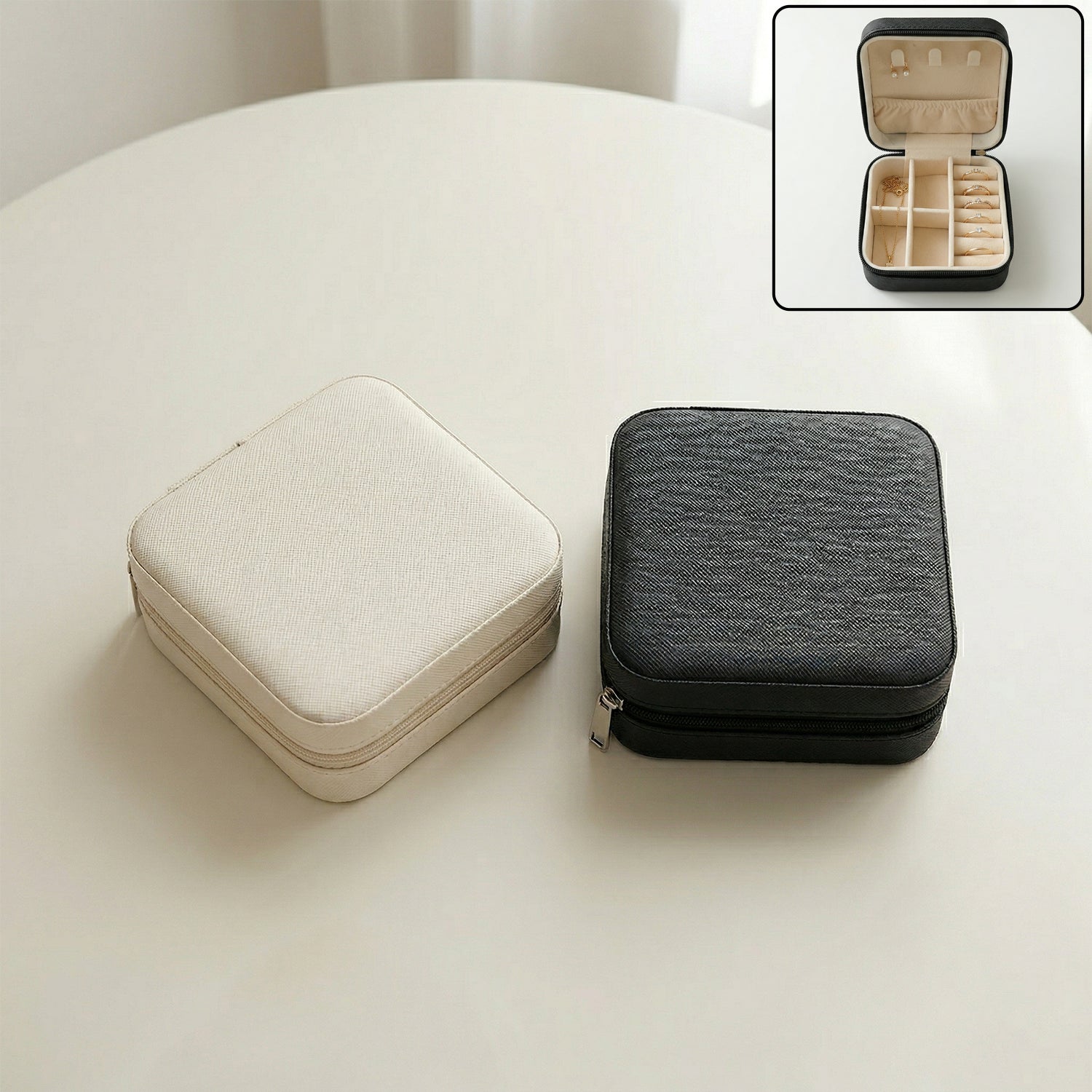 Mini PU Leather jewellery Box for Travel & Storage (1 Pc)