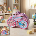 Bicycle Shape Piggy Bank – Colourful Kids’ Saving Toy with Lock