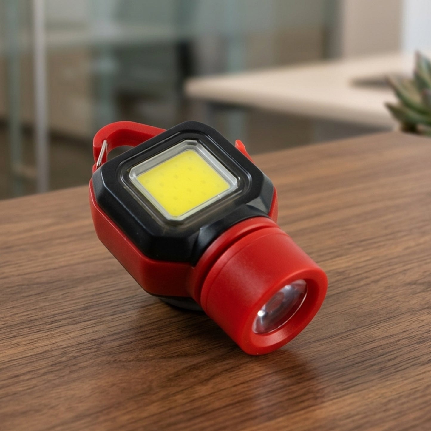 5 Mode Mini COB LED Keychain Flashlight with Carabiner Clip (1 Pc)