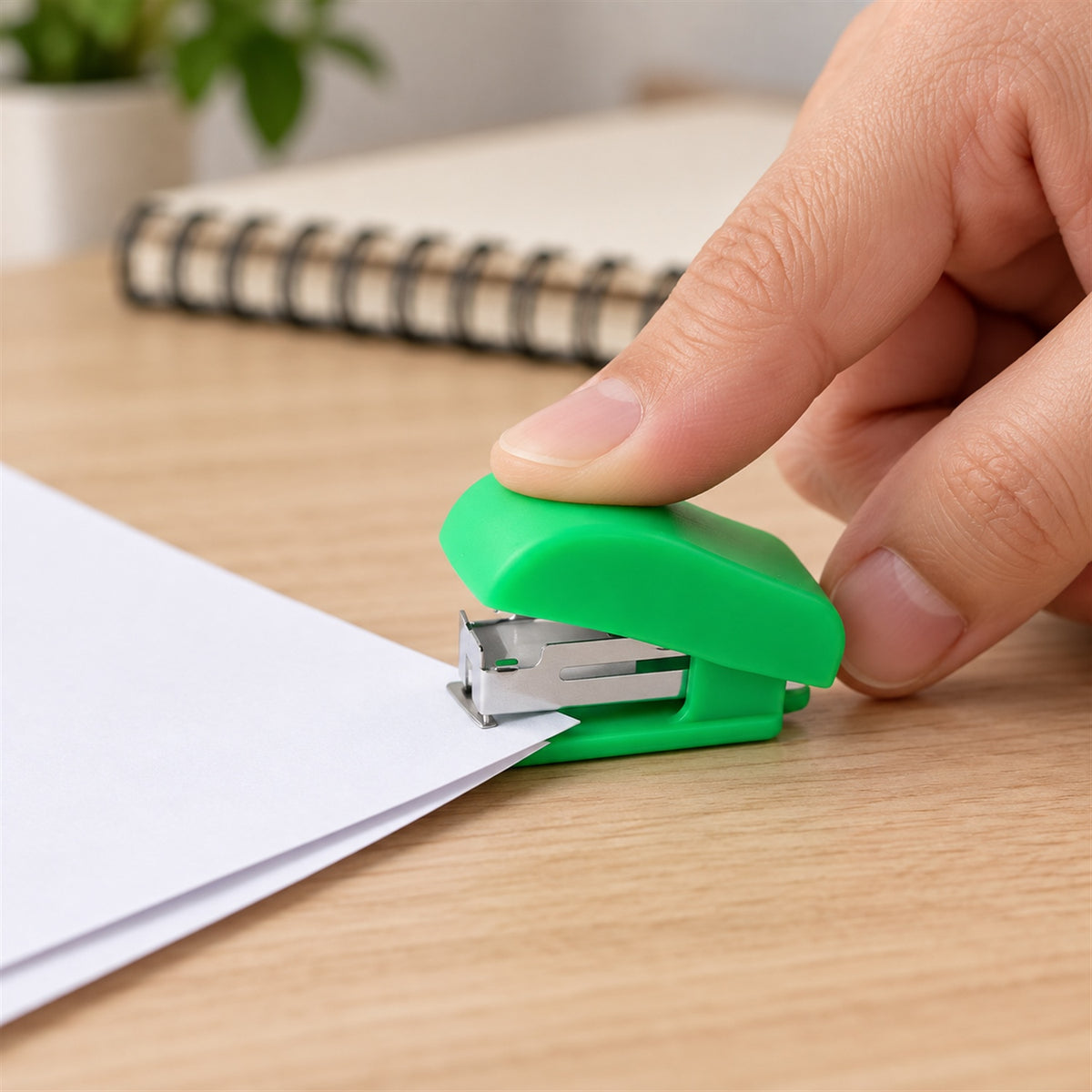 Mini Stapler with No. 10 Staples for Office School and Daily Paperwork (1 Set)