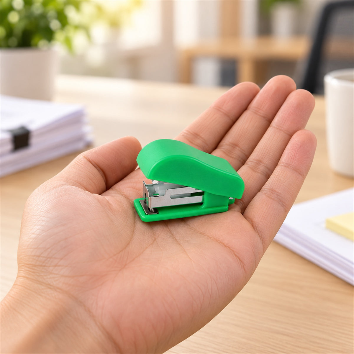 Mini Stapler with No. 10 Staples for Office School and Daily Paperwork (1 Set)