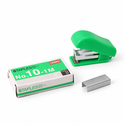 Mini Stapler with No. 10 Staples for Office School and Daily Paperwork (1 Set)