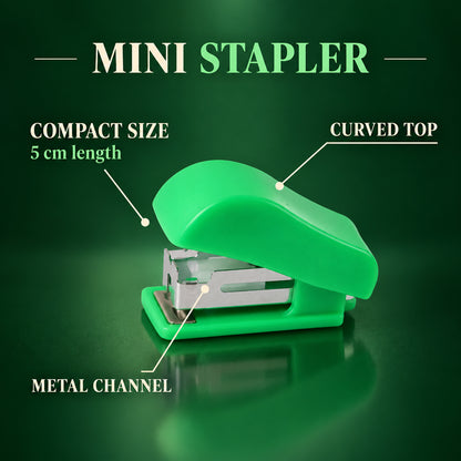 Mini Stapler with No. 10 Staples for Office School and Daily Paperwork (1 Set)