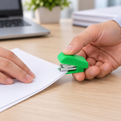 Mini Stapler with No. 10 Staples for Office School and Daily Paperwork (1 Set)