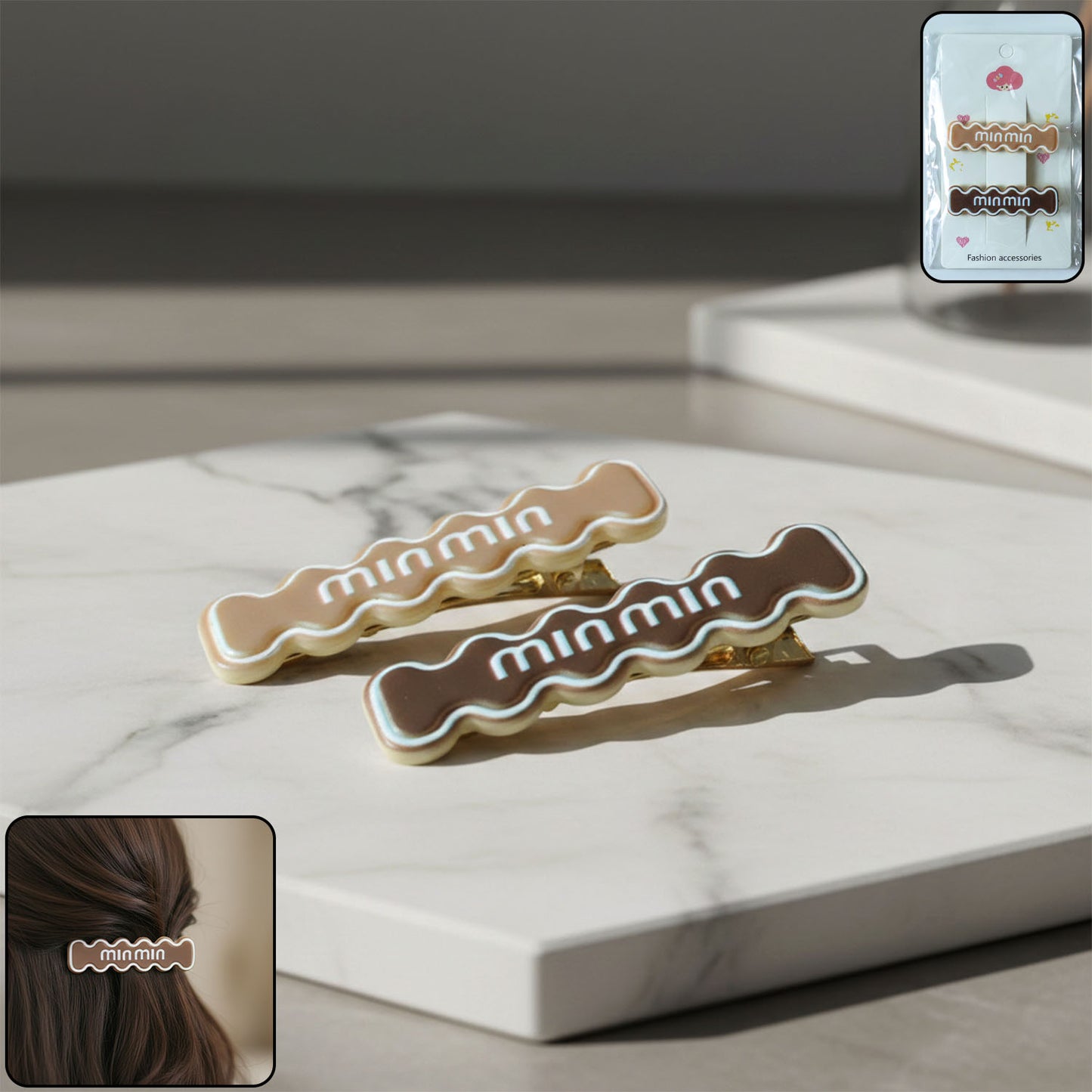 Stylish Wavy Design Fashion Hair Clips (2 Pc)