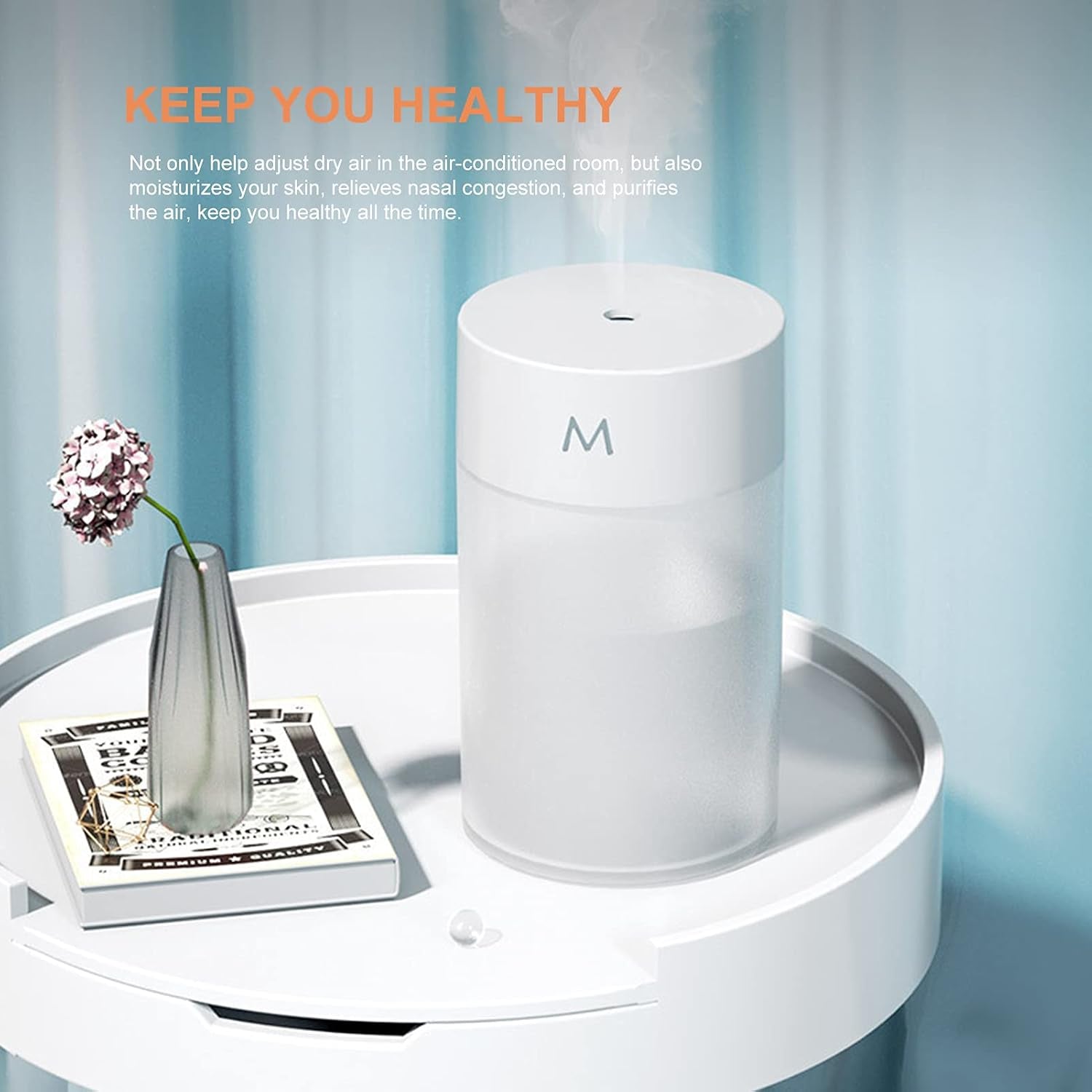 Mini Portable USB Humidifier Cool Mist Desktop Air Diffuser with Light (1 Pc) view 3