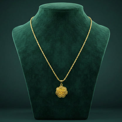 Elegant Gold Finish Floral & Traditional Pendant Necklace (1 Pc, Mix Design)