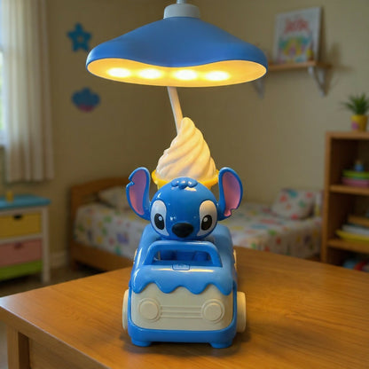 Cute Car Desk Lamp with Sharpener and 3 Light Modes for Kids